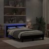 vidaXL Estructura de cama con LED Roble Negro 140 x 190 cm