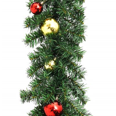 vidaXL Guirnalda de navidad decorada con bolas y luces LED 20 m