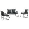 vidaXL Conjunto de Comedor de Jard&iacute;n 3 uds. Negro y Antracita