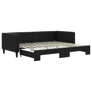 vidaXL Sof&aacute; cama nido tela negro 90x200 cm