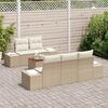 vidaXL Conjunto de sof&aacute;s de jard&iacute;n 6 pcs Beige rat&aacute;n sint&eacute;tico