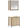 vidaXL Set de muebles de ba&ntilde;o 2 pzas madera contrachapada roble Sonoma