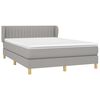 vidaXL Cama box spring con colch&oacute;n tela gris claro 140x190 cm