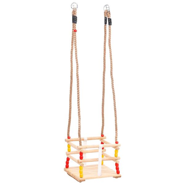 vidaXL Columpio para bebé con cinturón de seguridad madera de pino
