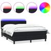 vidaXL Cama box spring con colch&oacute;n y LED terciopelo negro 160x220 cm