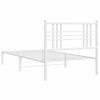 vidaXL Estructura cama sin colch&oacute;n con cabecero metal blanco 90x200 cm