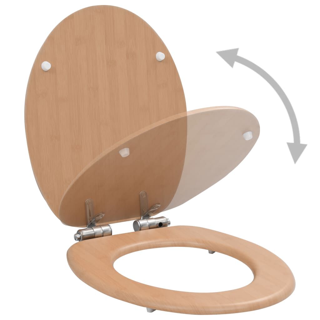 vidaXL WC asiento de inodoro MDF tapa cierre suave del diseño simple Blanco Baño 