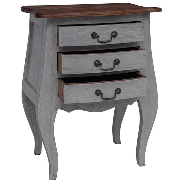 vidaXL Mesita de noche de madera maciza de caoba 48x35x64 cm