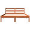 vidaXL Estructura de cama sin colch&oacute;n madera maciza marr&oacute;n 135x190 cm