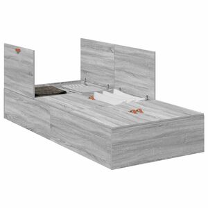 vidaXL Cama con almacenamiento Gris Sonoma 100 x 200 cm