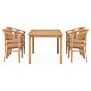 vidaXL Conjunto de comedor para jard&iacute;n 5 piezas madera maciza de teca