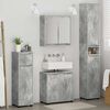 vidaXL Juego de muebles de ba&ntilde;o con caj&oacute;n Manual 4 pcs Gris Concreto