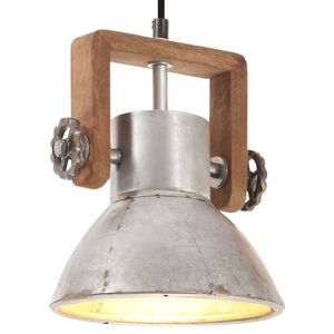 vidaXL L&aacute;mpara colgante industrial 25 W plateada redonda 19 cm E27