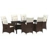 vidaXL Conjunto de Comedor de Jard&iacute;n 7 pcs Marr&oacute;n rat&aacute;n sint&eacute;tico