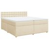 vidaXL Cama box spring con colch&oacute;n tela color crema 200x200 cm