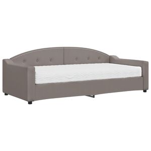 vidaXL Sof&aacute; cama con colch&oacute;n tela gris taupe 90x200 cm