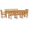 vidaXL Juego de comedor de jard&iacute;n 9 piezas madera maciza de acacia