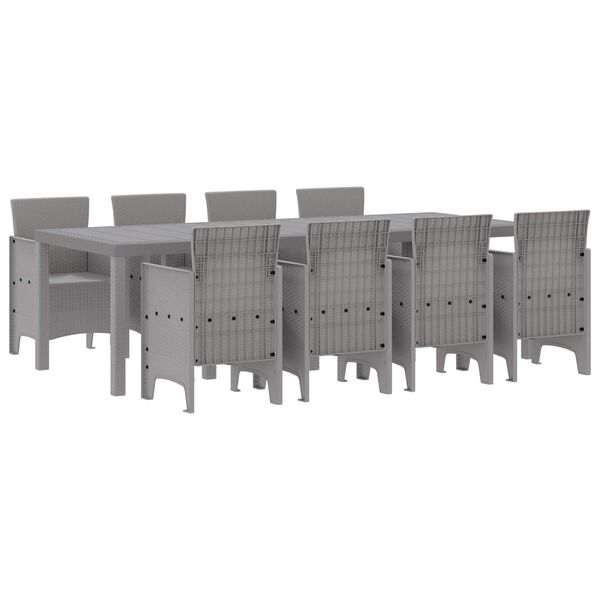vidaXL Conjunto de Comedor de Jard&iacute;n 9 pcs Blanco Polipropileno