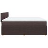 vidaXL Cama box spring con colch&oacute;n tela marr&oacute;n oscuro 200x200 cm