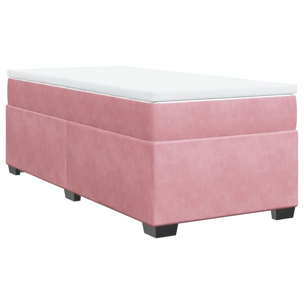 vidaXL Cama box spring con colchón terciopelo rosa 80x200 cm