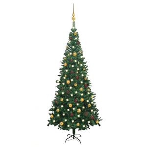 vidaXL &Aacute;rbol de Navidad artificial con luces y bolas verde 240 cm