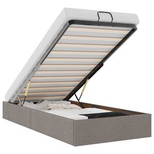 vidaXL Estructura de cama otomana sin colch&oacute;n tela gris pardo 90x200cm