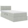 vidaXL Cama con almacenamiento y LED con LED Gris Claro 100 x 200 cm