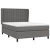 vidaXL Cama box spring con colch&oacute;n cuero sint&eacute;tico gris 140x190 cm