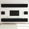 vidaXL Conjunto de mueble de TV 8 pcs Roble Negro Madera de ingenier&iacute;a