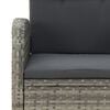 vidaXL Set comedor de jardín 3 piezas con cojines ratán sintético gris