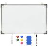 vidaXL Pizarra magn&eacute;tica de borrado en seco acero blanco 50x35 cm