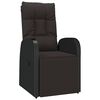 vidaXL Sill&oacute;n reclinable de jard&iacute;n con cojines rat&aacute;n sint&eacute;tico negro