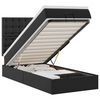 vidaXL Estructura cama otomana colch&oacute;n cuero sint&eacute;tico negro 90x200 cm