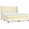 vidaXL Cama box spring con colch&oacute;n cuero sint&eacute;tico crema 160x200 cm