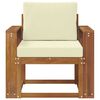 vidaXL Sof&aacute; de exterior Madera de Acacia S&oacute;lida y Poli&eacute;ster Natural