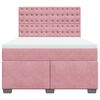 vidaXL Cama box spring con colch&oacute;n terciopelo rosa 160x200 cm