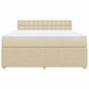 vidaXL Cama box spring con colch&oacute;n tela color crema 180x200 cm