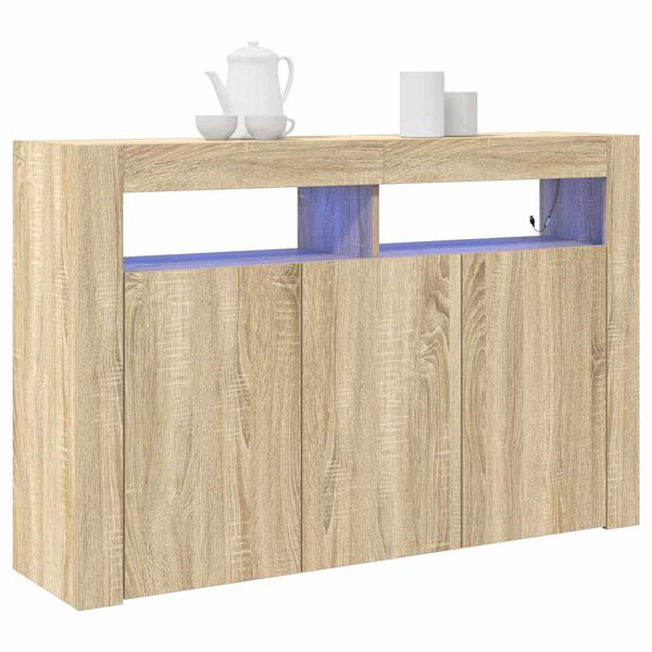 vidaXL Vitrina Roble Sonoma 116 x 30 x 75 cm Madera contrachapada