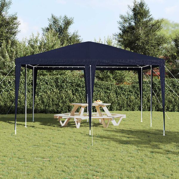 vidaXL Carpa de Fiesta Azul 400 x 400 x 266 cm Polietileno y Acero