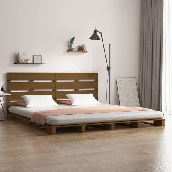 vidaXL Estructura de cama madera maciza de pino marr&oacute;n miel 120x190 cm