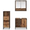vidaXL Juego de muebles de ba&ntilde;o con caj&oacute;n 3 pcs Madera Vieja