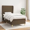 vidaXL Cama box spring con colch&oacute;n tela marr&oacute;n oscuro 90x200 cm