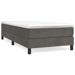 vidaXL Estructura de cama con somier terciopelo gris oscuro 100x200cm