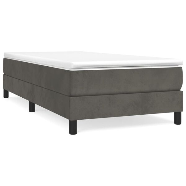 vidaXL Estructura de cama con somier terciopelo gris oscuro 100x200cm