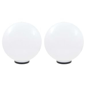 vidaXL L&aacute;mparas de bola LED 2 unidades esf&eacute;ricas PMMA 50 cm
