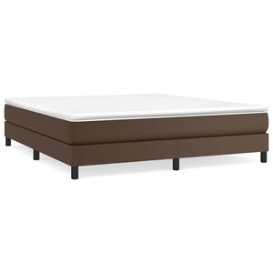 vidaXL Estructura de cama con somier cuero sint&eacute;tico marr&oacute;n 180x200cm