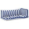 vidaXL Coj&iacute;n de exterior 3 pcs Azul y Blanco 103 x 58 x 10 cm Tela