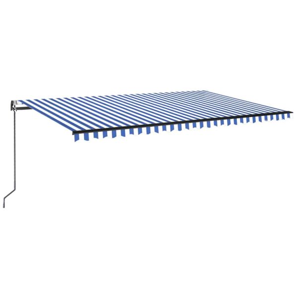 vidaXL Toldo autom&aacute;tico retr&aacute;ctil azul y blanco 500x350 cm