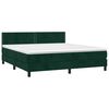 vidaXL Cama box spring colch&oacute;n y LED terciopelo verde oscuro 160x200cm