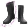 vidaXL Botas de agua negro n&uacute;mero 44 PVC